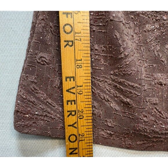 Alex Evenings Womens Sleeveless Going Out Top S Beaded Textured Brown Blush Stre - Picture 6 of 9